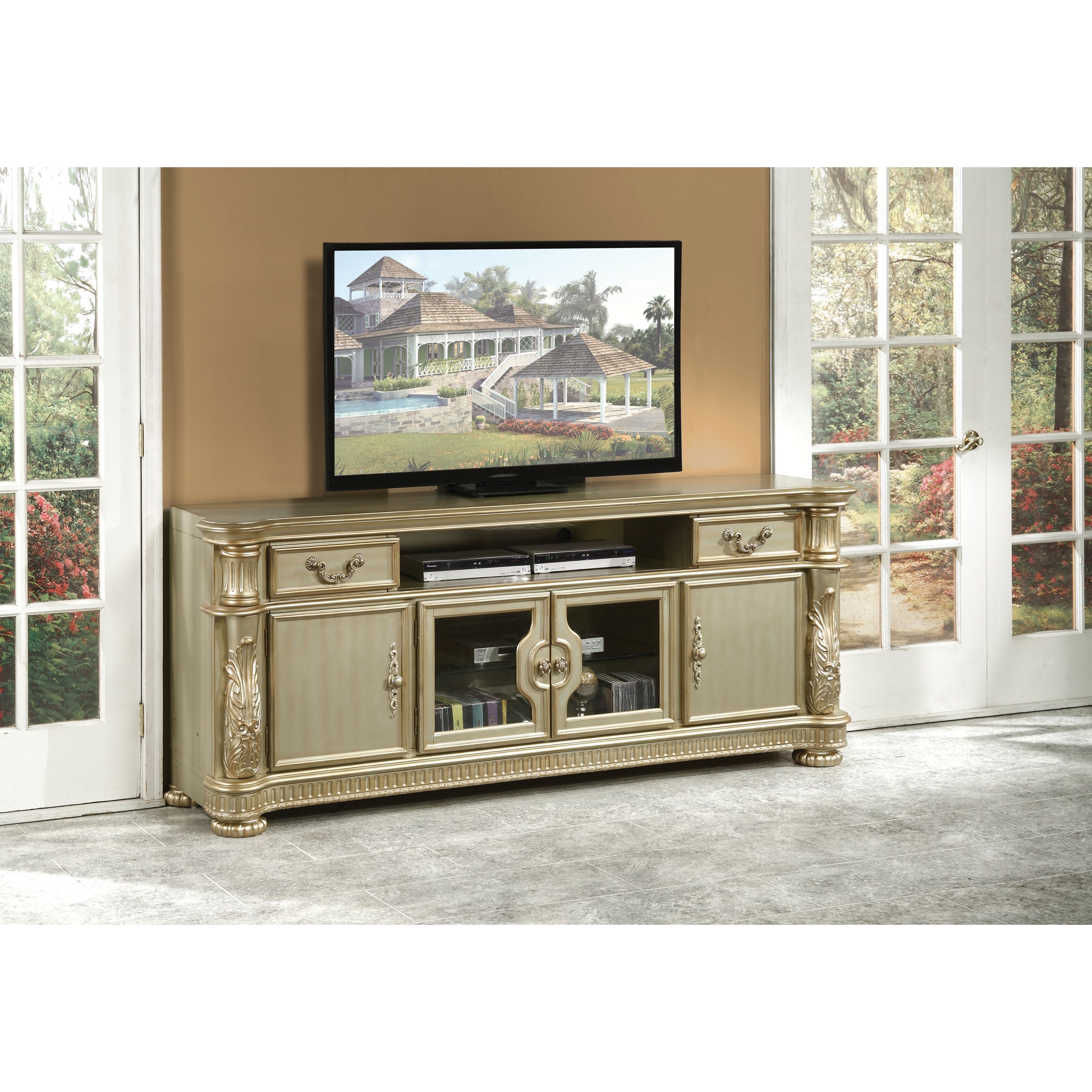 Acme Furniture Vendome II Traditional Door TV Stand with 2Drawers